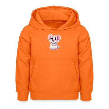 Maus - Kinder Hoodie - Orange - Vorne - AI Model Kid Female (0cm)