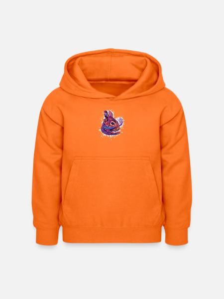 Psychedelischer Eichhörnchenkopf - Kinder Hoodie - Orange