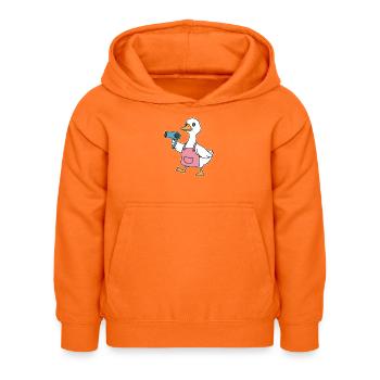 Canard avec sèche-cheveux en manteau rose - Sweat à capuche Enfant - orange - Devant - AI Model Kid Female (0cm)