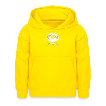 Bigfoot auf Trampolin - Kinder Hoodie - Gelb - Vorne - AI Model Kid Female (0cm)