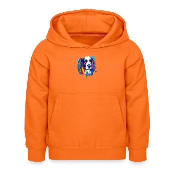 Cocker Spaniel Hund Farbenfrohes Pop-Art-Porträt - Kinder Hoodie - Orange - Vorne - AI Model Kid Female (0cm)