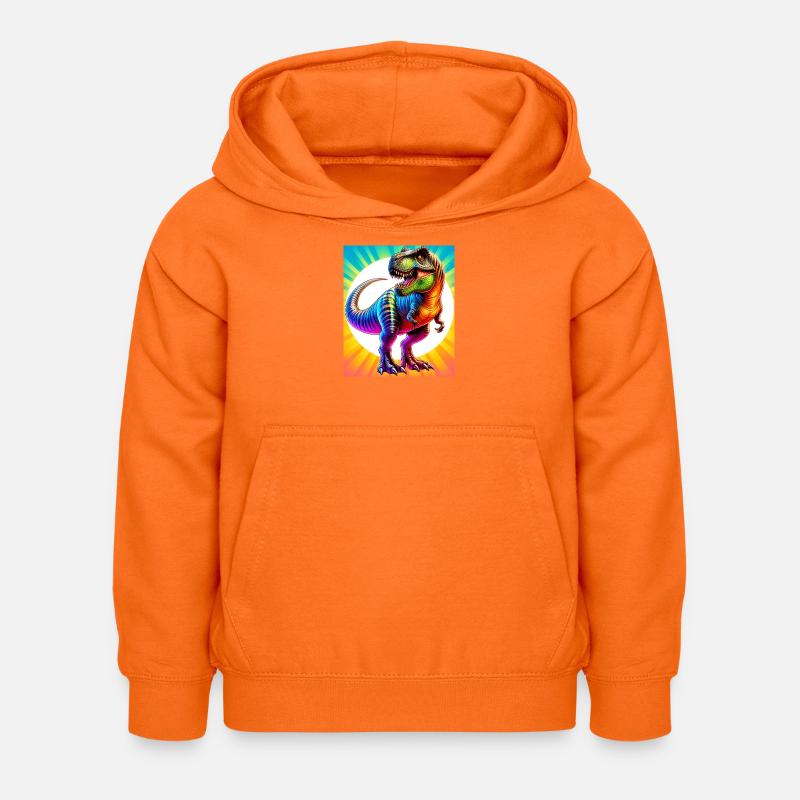 dinosaure - Sweat à capuche Enfant - orange