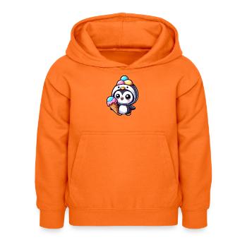 Lustiger Pinguin mit Eiskrem süß Cartoon Sommer - Kids Hoodie - orange - Front - AI Model Kid Female (0cm)