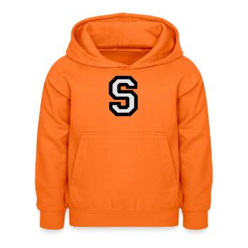 Buchstabe S (zweifarbig) - Kinder Hoodie - Orange - Vorne - AI Model Kid Female (0cm)