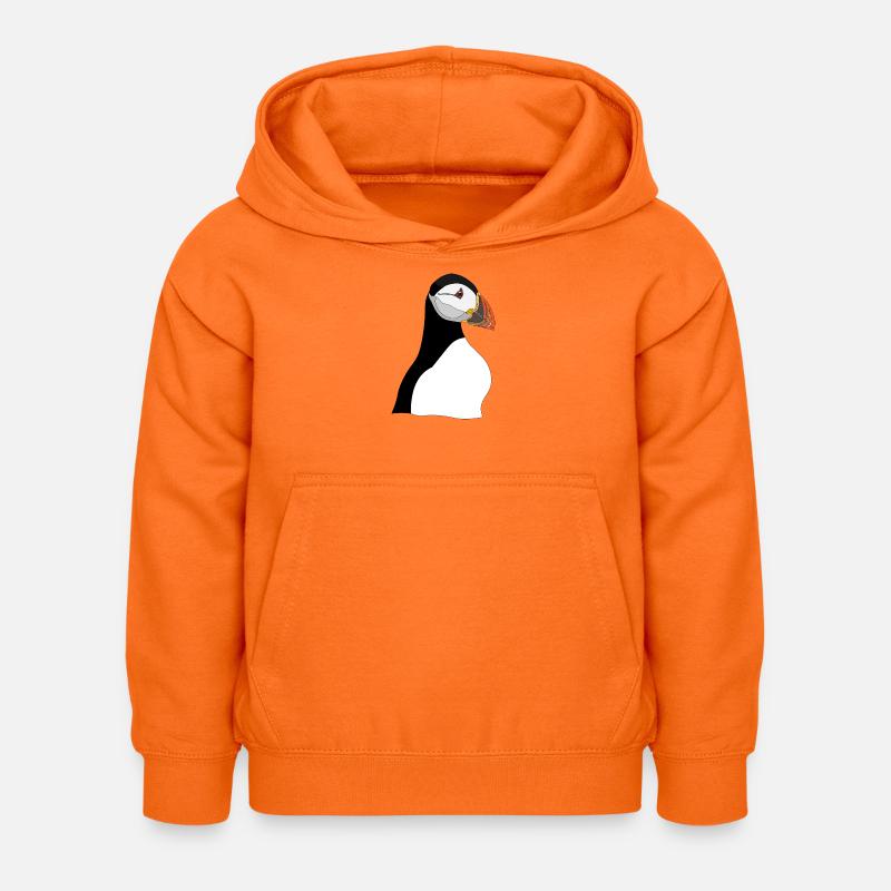 Empreinte de tête de macareux - Sweat à capuche Enfant - orange