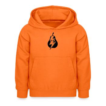 Blitzbirne Wortwitz Geistesblitz Klugscheißer  - Kinder Hoodie - Orange - Vorne - AI Model Kid Female (0cm)