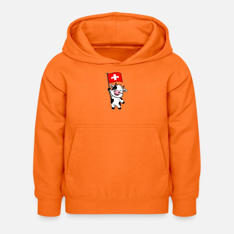 Vache suisse - Sweat à capuche Enfant - orange