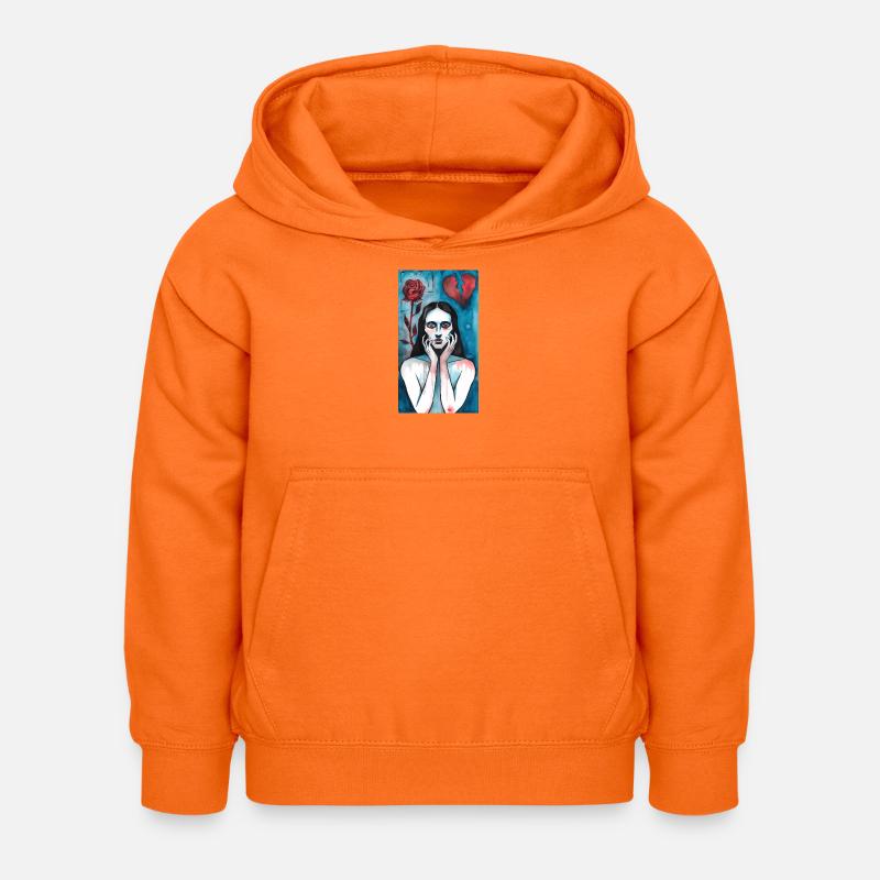 Amour brisé, dame en deuil - Sweat à capuche Enfant - orange
