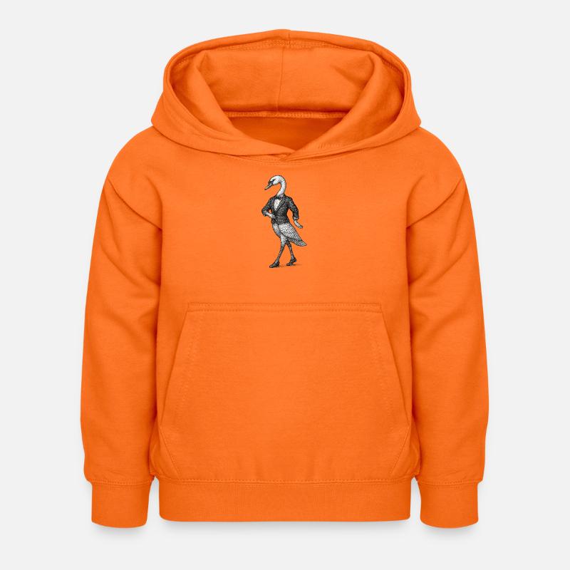 Swan en smoking - Sweat à capuche Enfant - orange