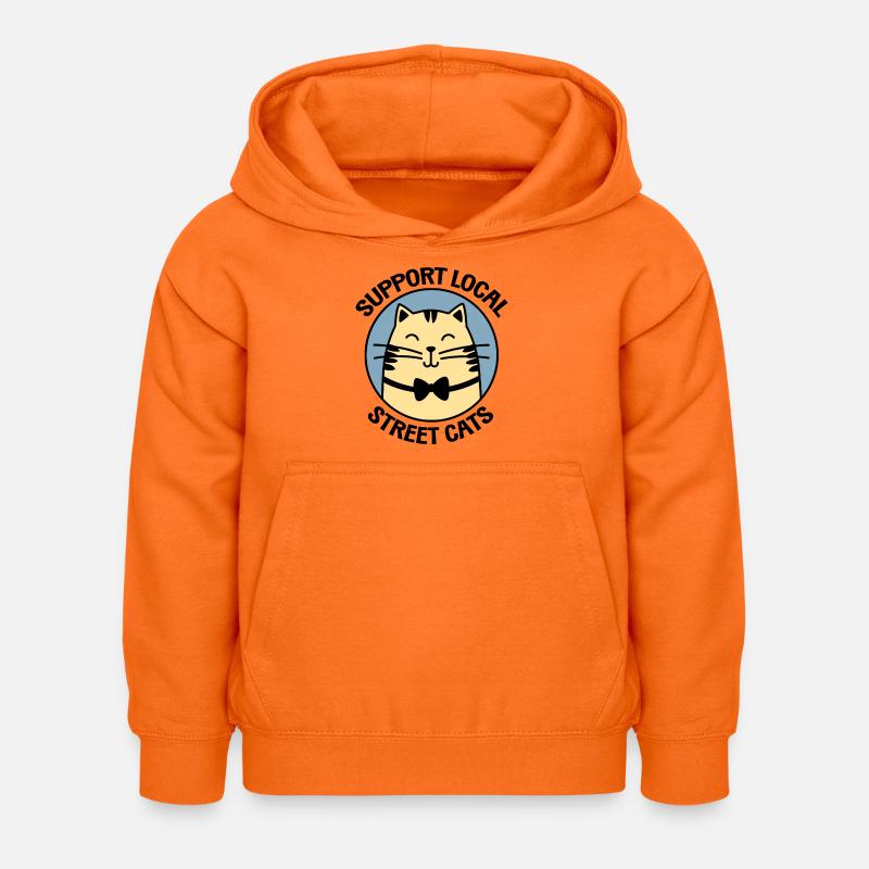 Chat noeud papillon chic - Chat de dessin animé élégant - Sweat à capuche Enfant - orange