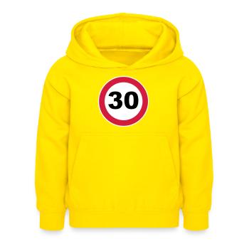 30. Geburtstag - Kinder Hoodie - Gelb - Vorne - AI Model Kid Female (0cm)