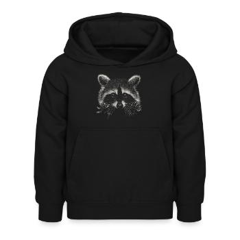 Raton laveur - Sweat à capuche Enfant - noir - Devant - AI Model Kid Female (0cm)