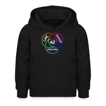 The Answer is 42 - Antwort auf alles & alle Fragen - Kinder Hoodie - Schwarz - Vorne - AI Model Kid Female (0cm)