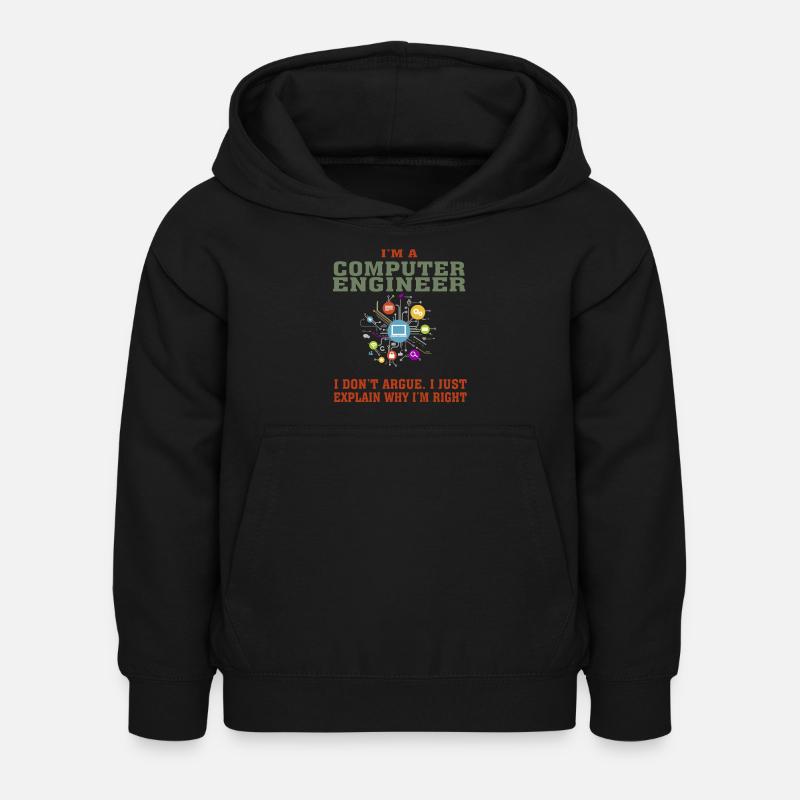 Bestseller Computer Engineer Tshirt, Keep Calm - Kids Hoodie - black