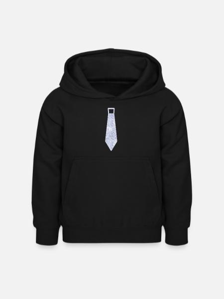 Krawatte - Kinder Hoodie - Schwarz