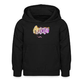 Anna - Kinder Hoodie - Schwarz - Vorne - AI Model Kid Female (0cm)