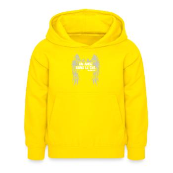 Un ange dans le ciel - RIP Grichka B. - Sweat à capuche Enfant - jaune - Devant - AI Model Kid Female (0cm)