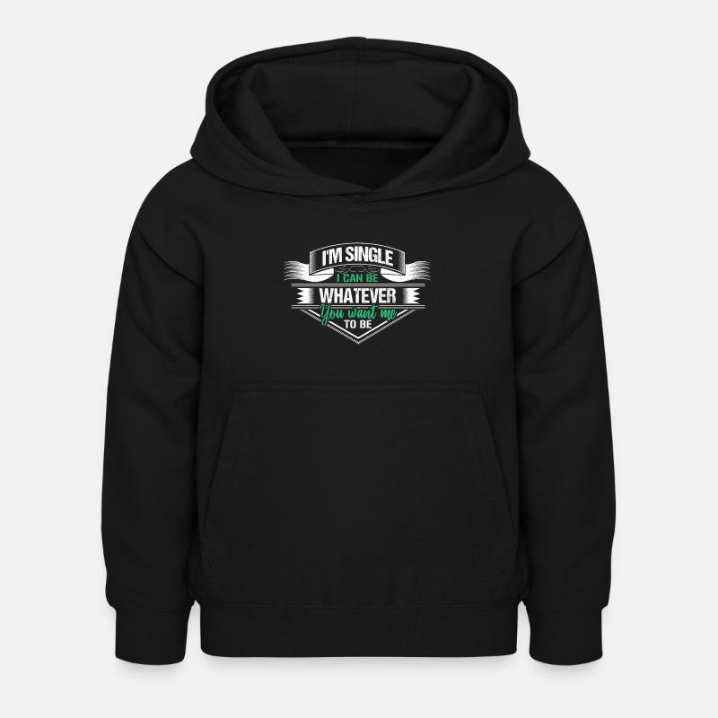 Single Solo Beziehung Geschenkidee - Kinder Hoodie - Schwarz