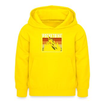 Pocketbike Biker Zweirad Matsch - Kinder Hoodie - Gelb - Vorne - AI Model Kid Female (0cm)