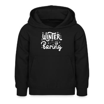 Der Winter ist langweilig - Kinder Hoodie - Schwarz - Vorne - AI Model Kid Female (0cm)