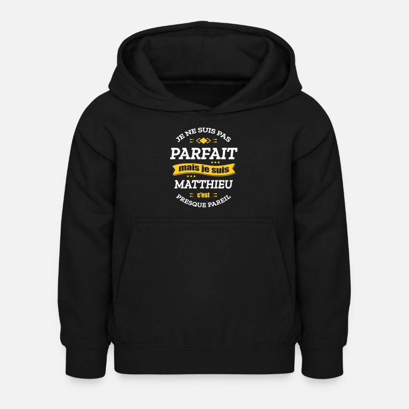 MATTHIEU PARFAIT - PRENOM MATTHIEU - Sweat à capuche Enfant - noir