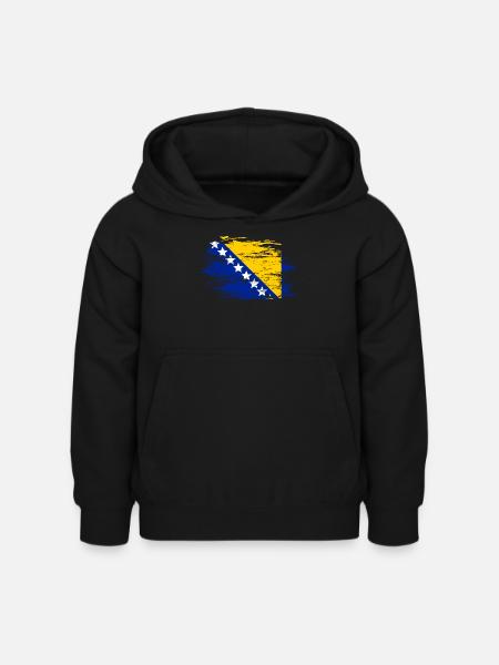 Bosnien Flagge used - Kinder Hoodie - Schwarz
