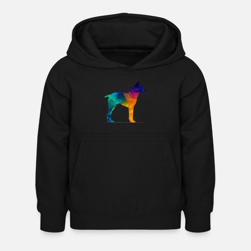 Chien coloré - Beau chien - Sweat à capuche Enfant - noir