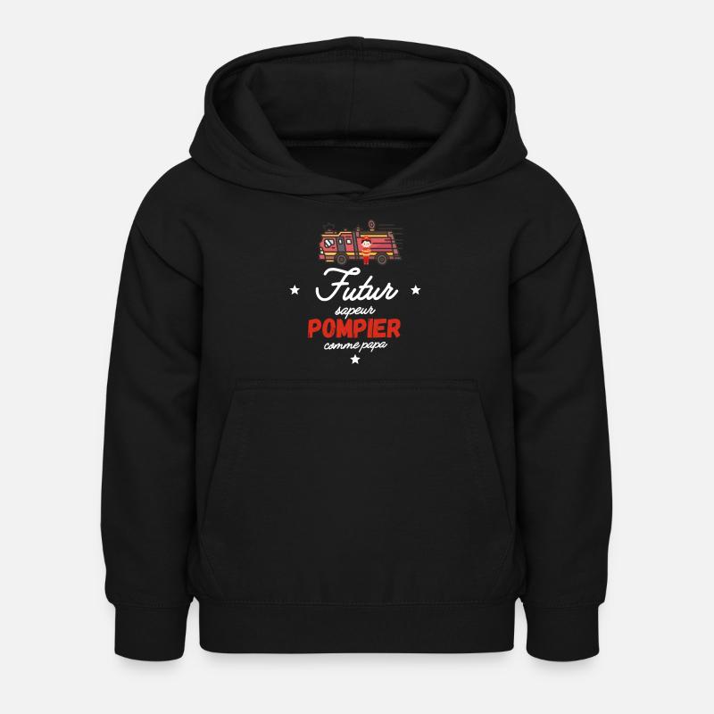 Futur sapeur pompier comme papa - Sweat à capuche Enfant - noir