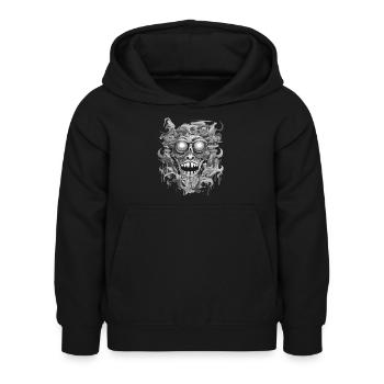 gothisch ästhetischer psychedelischer Albtraumkopf - Kinder Hoodie - Schwarz - Vorne - AI Model Kid Female (0cm)