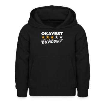 Kickboxeur moyen - Sweat à capuche Enfant - noir - Devant - AI Model Kid Female (0cm)