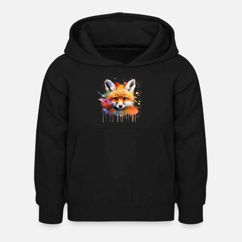 Fuchs, Welpe - Kinder Hoodie - Schwarz