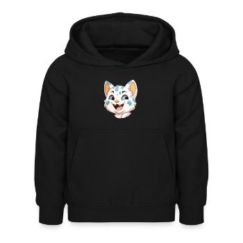 Australian Spotted Mist Cat Cartoon Watercolor Art - Kids Hoodie - black - Front - AI Model Kid Female (0cm)