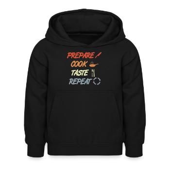Prepare Cook Taste Repeat - Kinder Hoodie - Schwarz - Vorne - AI Model Kid Female (0cm)