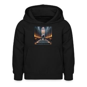 Fart Souls – Hollow Knight auf Porzellanthron #01 - Kinder Hoodie - Schwarz - Vorne - AI Model Kid Female (0cm)