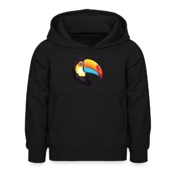 Toucan Colorful Watercolor Cartoon Kawaii Animal - Kids Hoodie - black - Front - AI Model Kid Female (0cm)