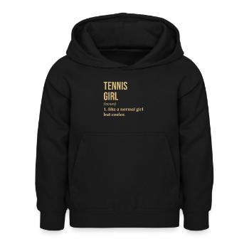 Tennis Girl Lustiges Zitat - Kinder Hoodie - Schwarz - Vorne - AI Model Kid Female (0cm)