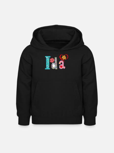 Personalisierter Ida-Name - Kinder Hoodie - Schwarz