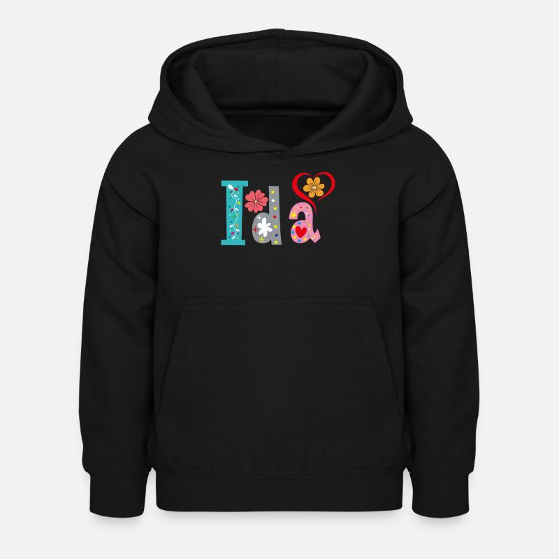 Personalized Ida Name - Kids Hoodie - black