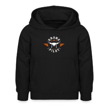 Drone Pile - Kids Hoodie - black - Front - AI Model Kid Female (0cm)