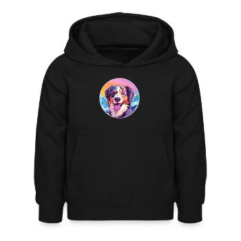Alano Español Hunderasse Cartoon Kawaii Aquarell - Kinder Hoodie - Schwarz - Vorne - AI Model Kid Female (0cm)