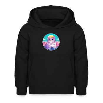 Australian Mist Cat Colorful Cartoon Watercolor Il - Kids Hoodie - black - Front - AI Model Kid Female (0cm)