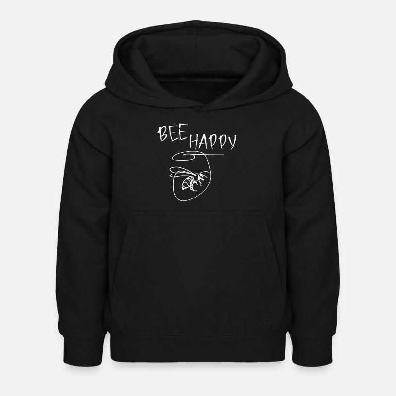 Abeille abstraite heureuse - Sweat à capuche Enfant - noir