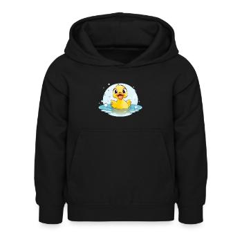 Süße Ente | Lustiges Design für Kinder | Verspielt - Kinder Hoodie - Schwarz - Vorne - AI Model Kid Female (0cm)