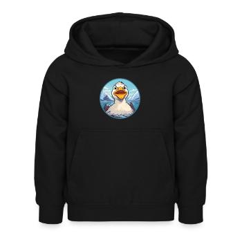 Canard Aquarelle Dessin Animé Kawaii Animal De Compagnie Coloré - Sweat à capuche Enfant - noir - Devant - AI Model Kid Female (0cm)