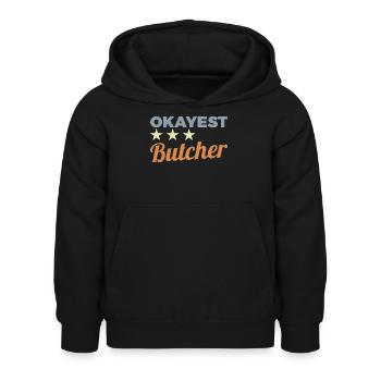 Boucher moyen - Sweat à capuche Enfant - noir - Devant - AI Model Kid Female (0cm)