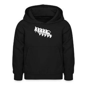 Wellenreiter Zeichnung - Kinder Hoodie - Schwarz - Vorne - AI Model Kid Female (0cm)