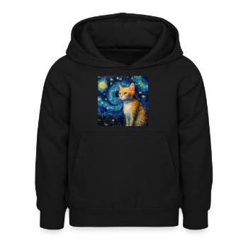 Katze, katzenmotiv - Kinder Hoodie - Schwarz - Vorne - AI Model Kid Female (0cm)