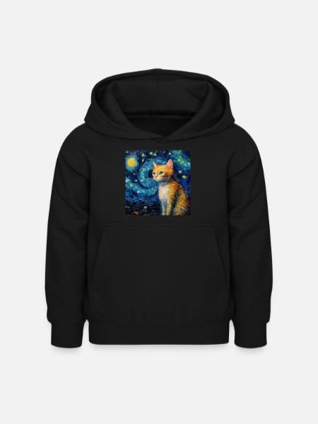 Katze, katzenmotiv - Kinder Hoodie - Schwarz