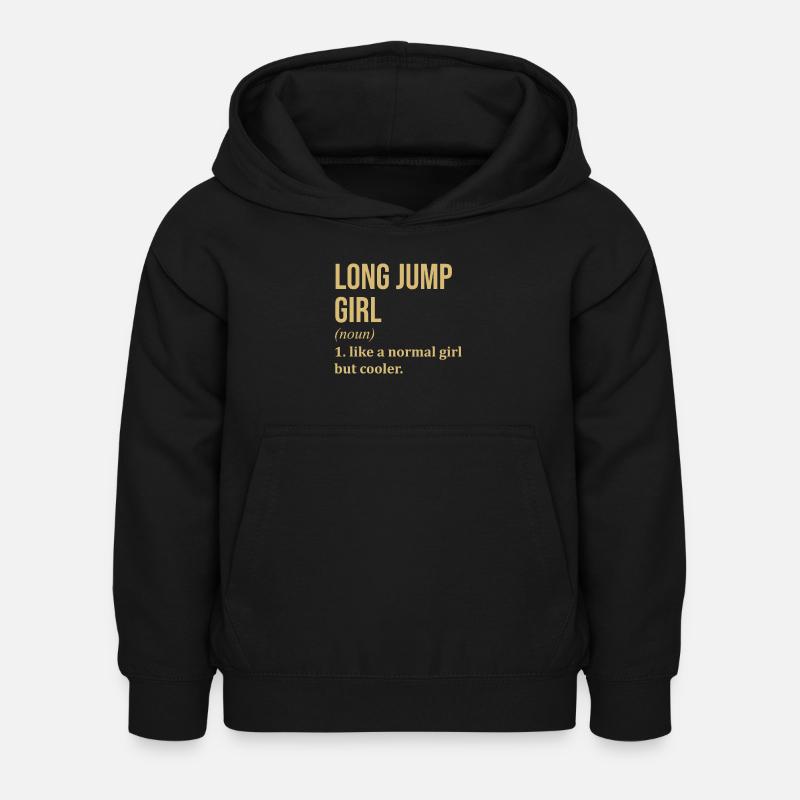 Weitsprung - Kinder Hoodie - Schwarz