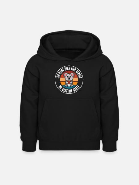Je t'aime, maman - Sweat à capuche Enfant - noir